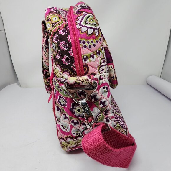 Vera Bradley Travel Messenger Bag Very Berry Paisley Adjustable Strap Pockets - Picture 8 of 12